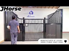 लक्जरी पूर्वनिर्मित इस्तेमाल किया बांस लकड़ी घोड़ा स्थिर स्टॉल सामने पैनल